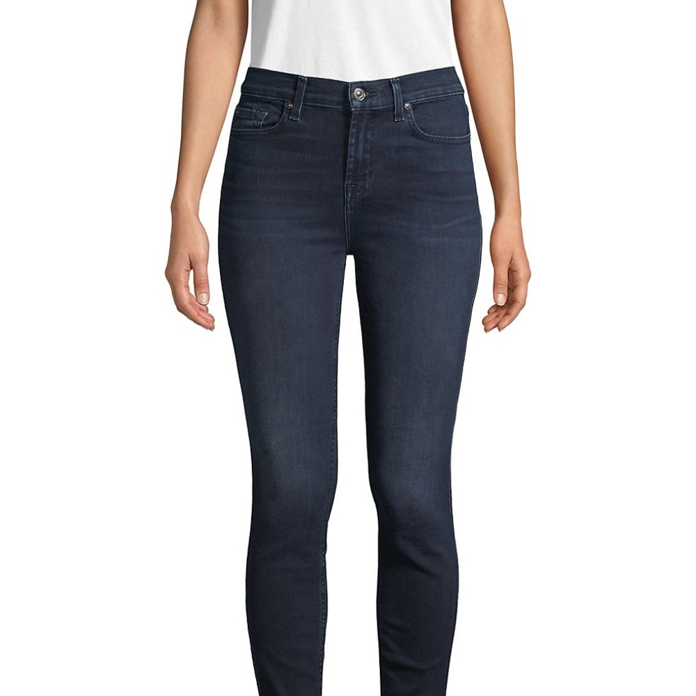 7 FOR ALL MANKIND "GWENEVERE HIGH-WAIST ANKLE SKINNY" Jeans In "BLUE SANTIAGO"